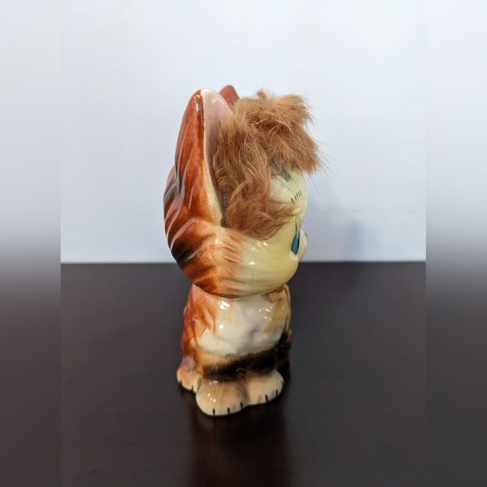 Vintage Japanese Furry Kitsch Cat Figurine - Picture 3 of 8